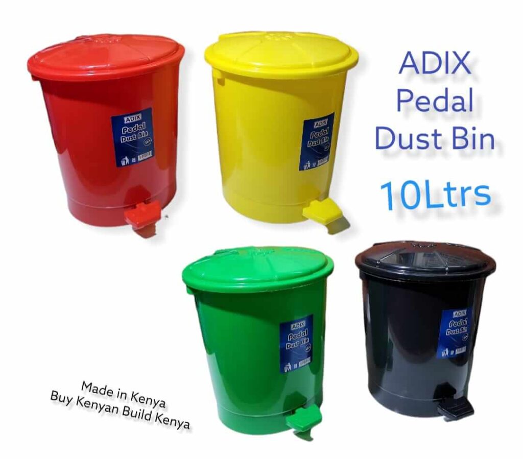 10 litre foot pedal bin Kenya for bathroom and office use, hygienic hands-free plastic waste bin