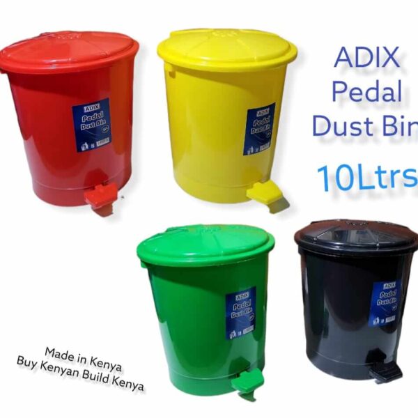 10 litre foot pedal bin Kenya for bathroom and office use, hygienic hands-free plastic waste bin
