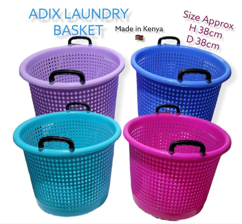 Adix Laundry Basket with Handle Kenya – durable plastic clothes storage basket from Lorenzo Finest