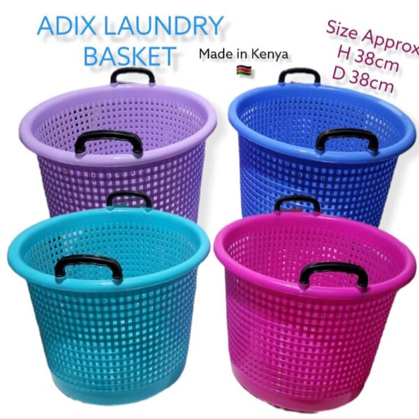 Adix Laundry Basket with Handle Kenya – durable plastic clothes storage basket from Lorenzo Finest