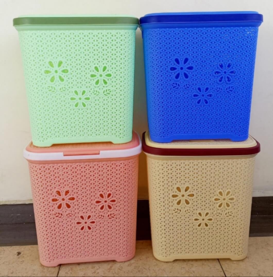 Adix Square Laundry Basket with Lid Kenya – Durable Storage Basket Adix Square Laundry Basket with Lid Kenya – Durable Plastic Storage Basket for Clothes