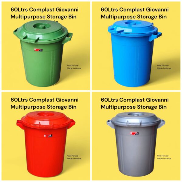 Complast 60L kitchen dustbin Kenya heavy duty plastic bin with lid