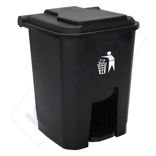 Kenpoly 30L foot pedal dustbin Kenya – durable hygienic black kitchen waste bin heavy duty with lid from Lorenzo Finest