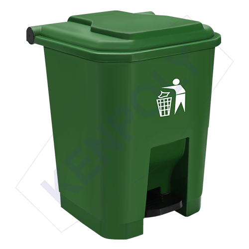 Kenpoly 30L Green Pedal Dustbin Kenya hygienic kitchen waste bin with foot pedal lid