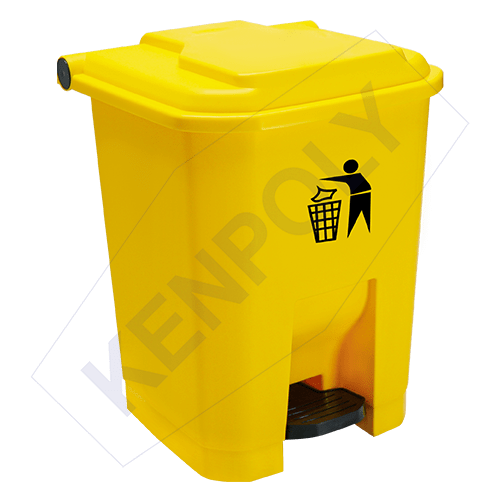 Kenpoly 30L pedal bin yellow waste bin for kitchen and office use in Kenya from Lorenzo Finest