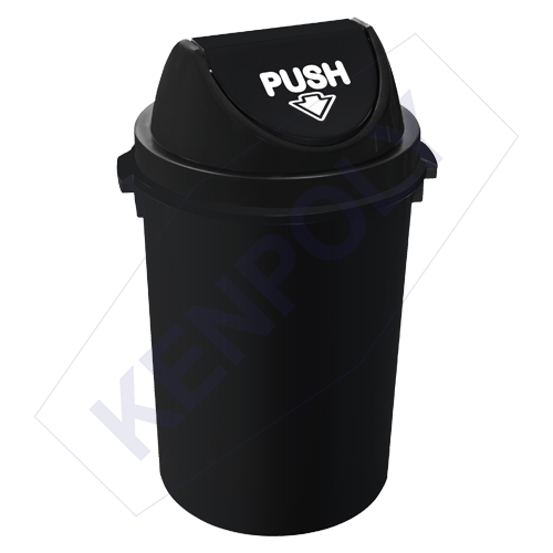 Kenpoly 68L Swing Dustbin Black Kenya – Heavy Duty Kitchen Waste Bin for Home and Office
