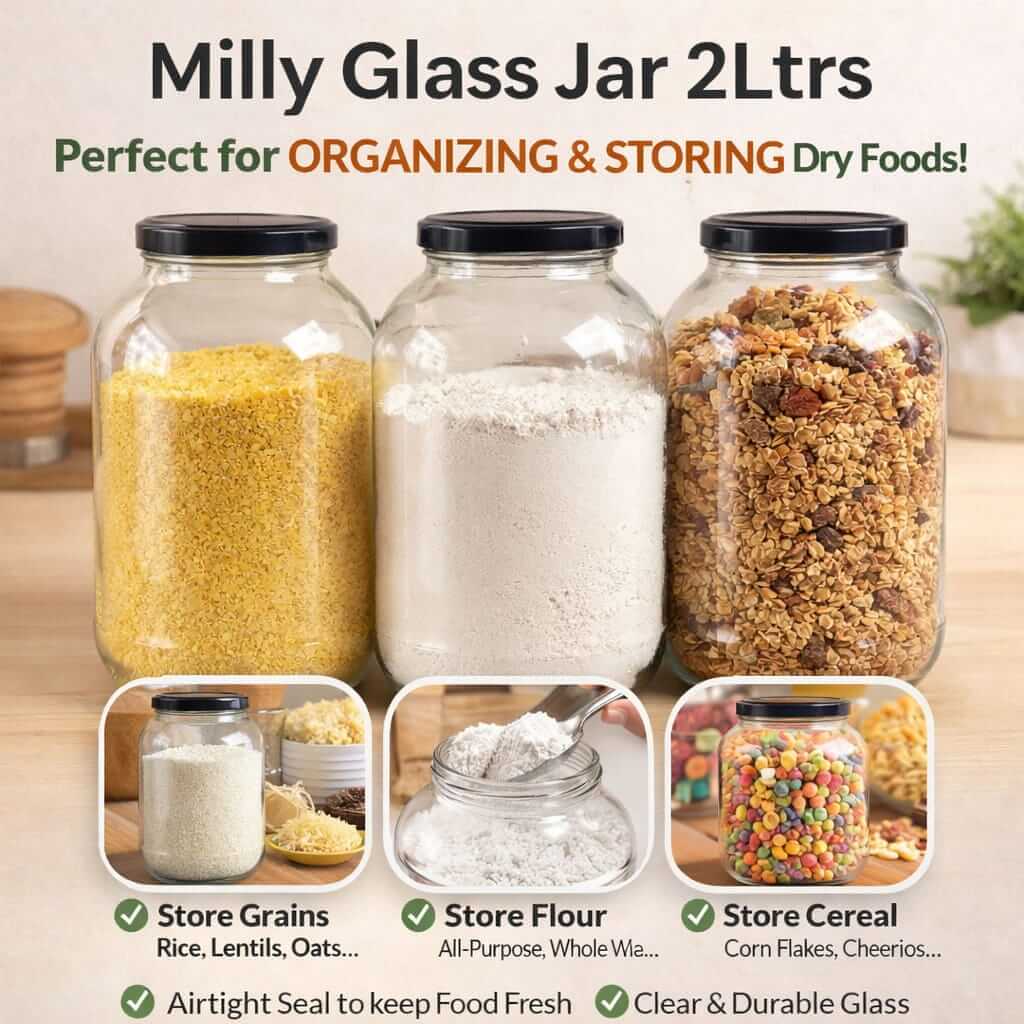 Milly 2L Glass Storage Jar Kenya – Airtight Kitchen Pantry Jar with Lid